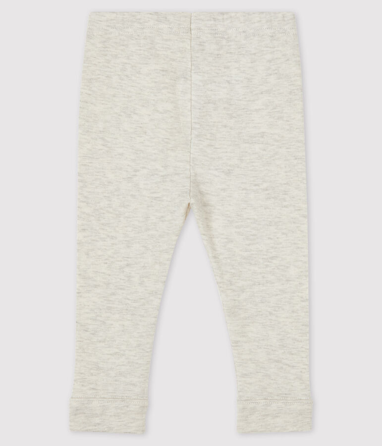 Legging de punto 1 x 1 liso para beb&eacute; ni&ntilde;a. beige