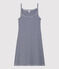 Vestido de tirantes de algodón ORGÁNICO de mujer azul SMOKING/blanco MARSHMALLOW