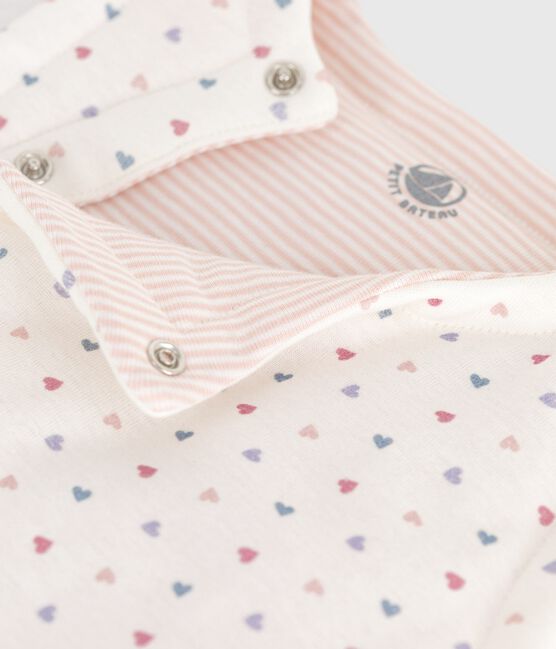Chaleco reversible de algodón estampado para bebé blanco MARSHMALLOW/blanco MULTICO