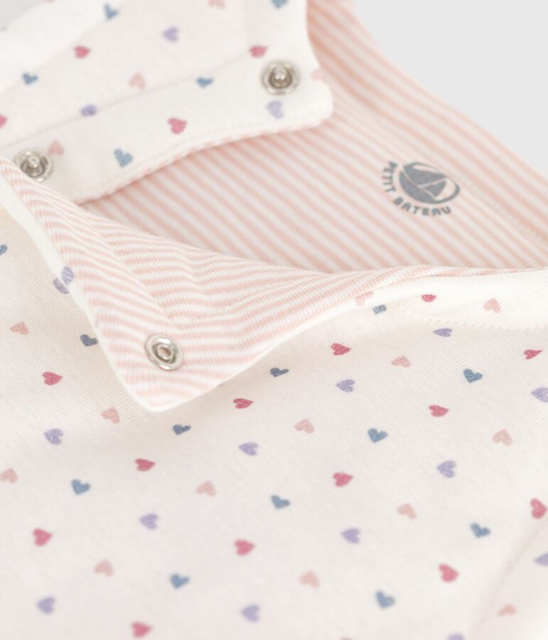 Chaleco reversible de algod&oacute;n estampado para beb&eacute; blanco/multicolor