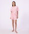Pijama corto de algod&oacute;n con estampado de corazones para mujer rosa/naranja