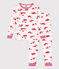 Pijama de algodón ajustado para niño/niña blanco MARSHMALLOW/rojo PEPS