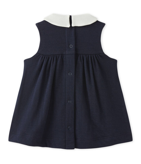 Vestido bebé niña sin mangas en túbico azul SMOKING