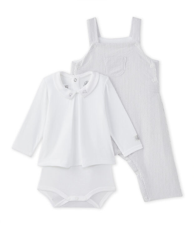 Conjunto de beb&eacute; ni&ntilde;o 2 piezas blanco/beige