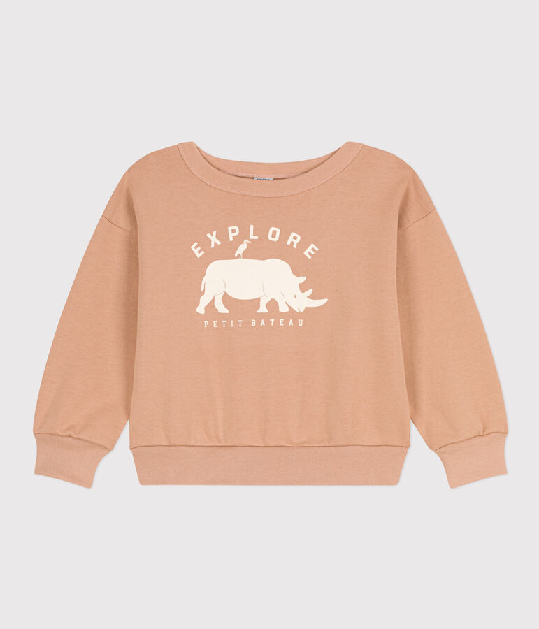 Sudadera de mulet&oacute;n afelpado para ni&ntilde;o beige