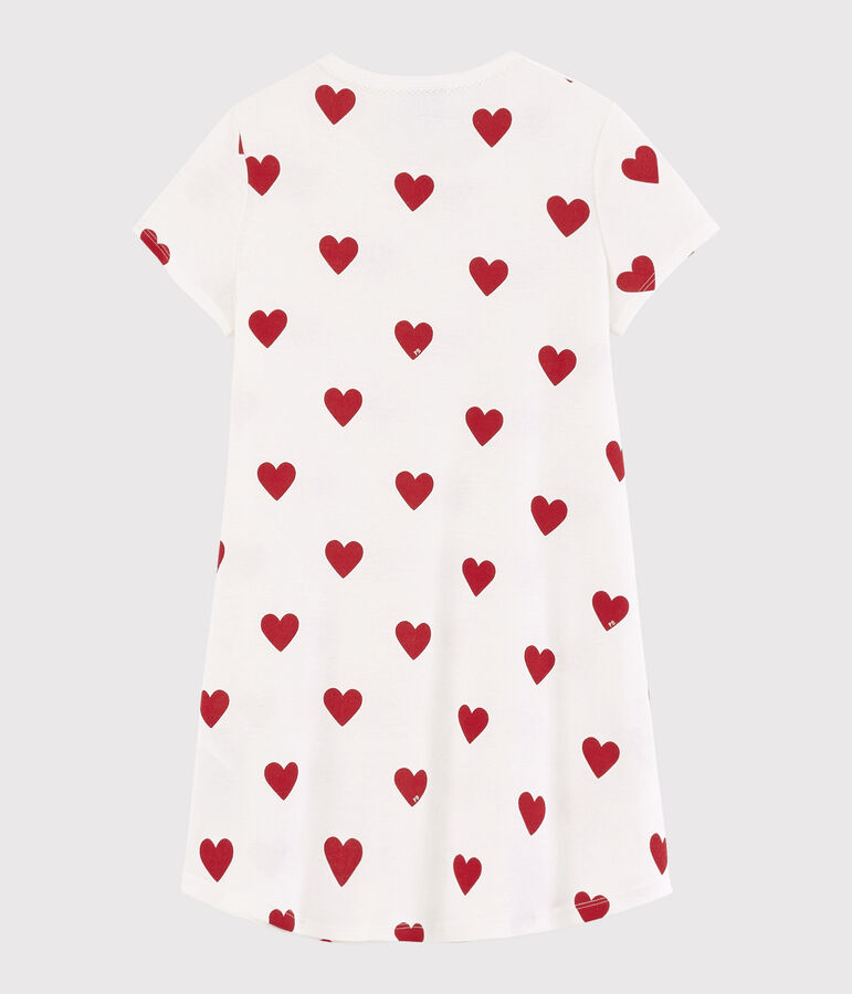 Camis&oacute;n con corazones de algod&oacute;n de ni&ntilde;a blanco/rojo