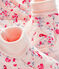 Juego de gorro de nacimiento y patucos para bebé de túbico. rosa FLEUR/blanco MULTICO