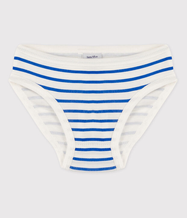Braguita de algod&oacute;n de ni&ntilde;a blanco/azul