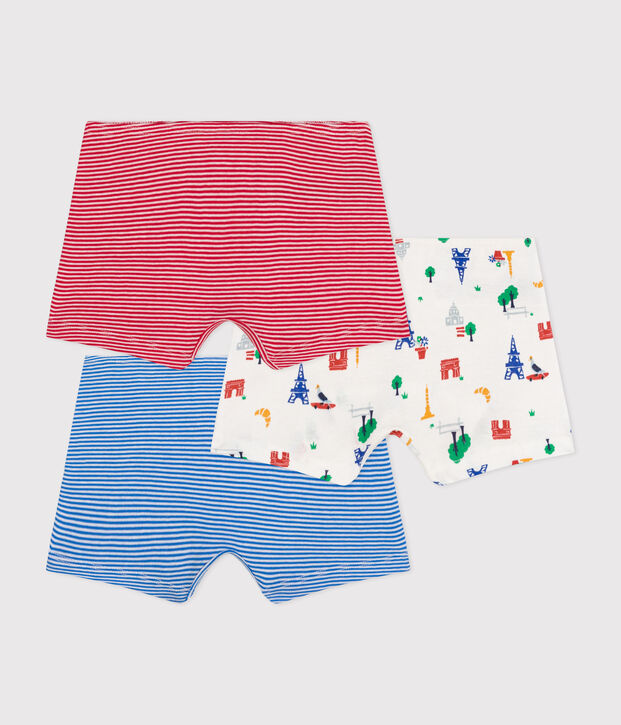 Juego de 3 culottes infantiles de Par&iacute;s de algod&oacute;n multicolor