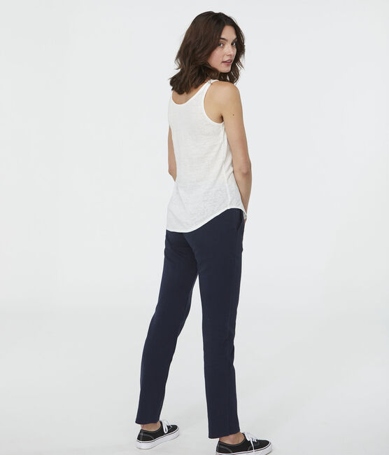 Camiseta de tirantes de lino para mujer blanco MARSHMALLOW