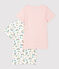 Juego de 2 camisetas de manga corta con estampado floral de niña de algodón variante 1