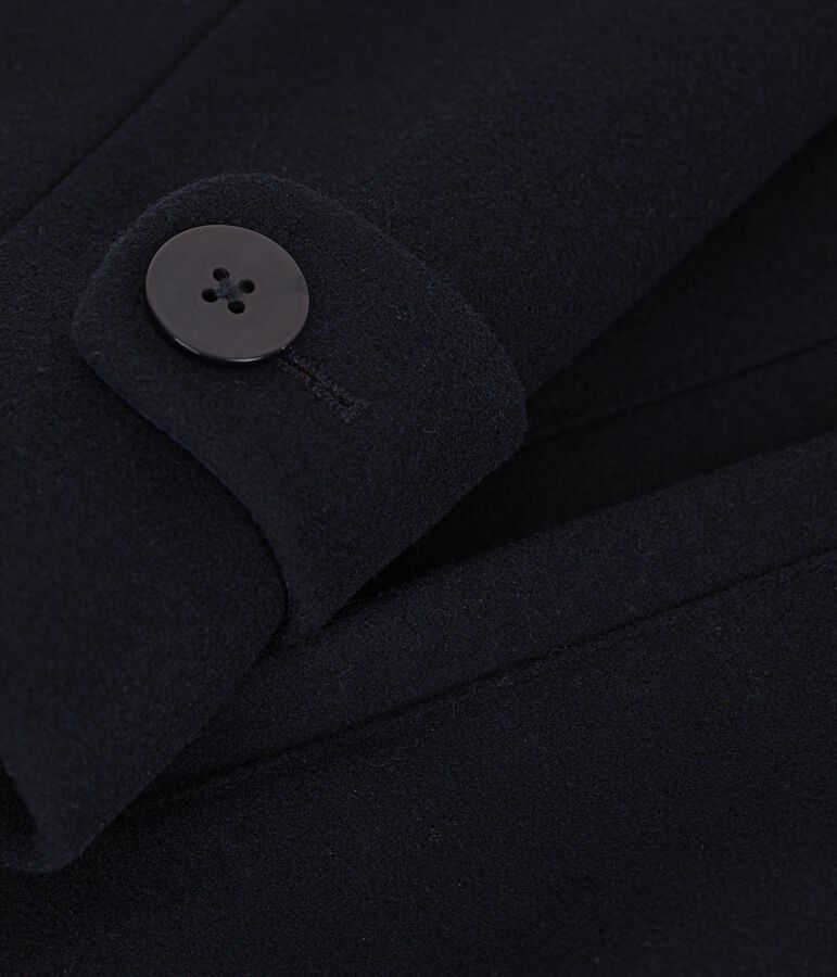 Gab&aacute;n de pa&ntilde;o de lana para mujer azul