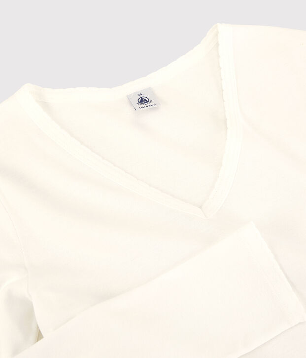 Camiseta ICONICA de punto cocotte de algod&oacute;n para mujer blanco