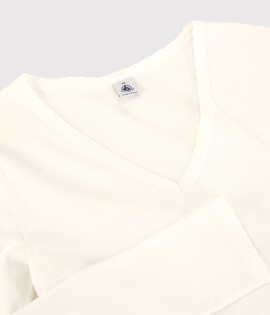 Camiseta ICONICA de punto «cocotte» de algodón para mujer blanco ECUME