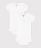 Lot de 2 bodies blancs manches courtes b&eacute;b&eacute; multicolor