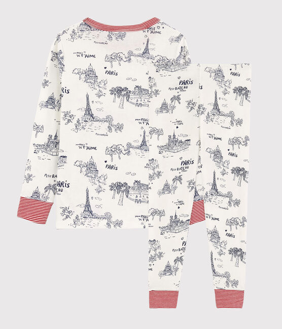 Pijama de tela de Jouy París de algodón de niño blanco MARSHMALLOW/azul MEDIEVAL