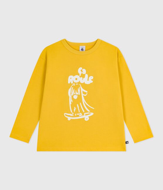 Camiseta infantil de algodón de manga larga con estampado amarillo NAPLES
