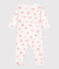Pijama de felpa cepillada con cuello estampado de corazones para bebé blanco MARSHMALLOW/rosa CHARME