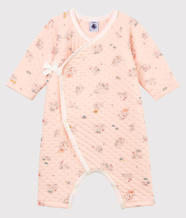 Pelele de tejido t&uacute;bico para beb&eacute; ni&ntilde;a rosa/azul/multicolor