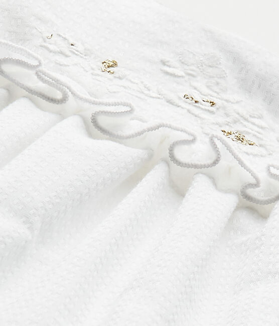 Conjunto para bebé niña 3 piezas en popelina blanco ECUME