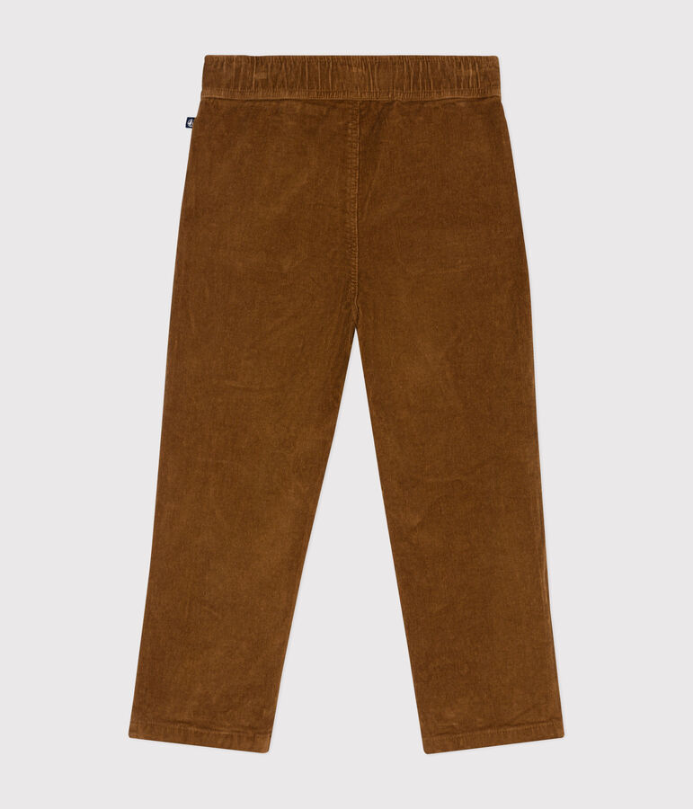 Pantal&oacute;n recto de terciopelo para ni&ntilde;o marron CUIVRE