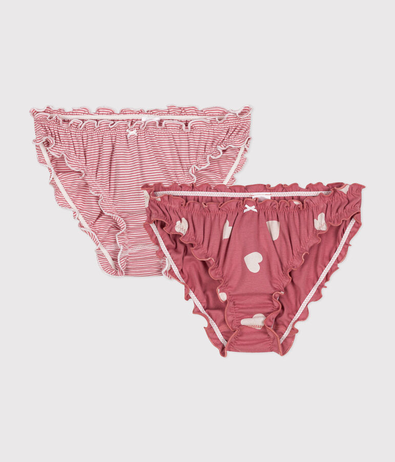 Juego de 2 braguitas de algod&oacute;n con volantes para mujer variante 1