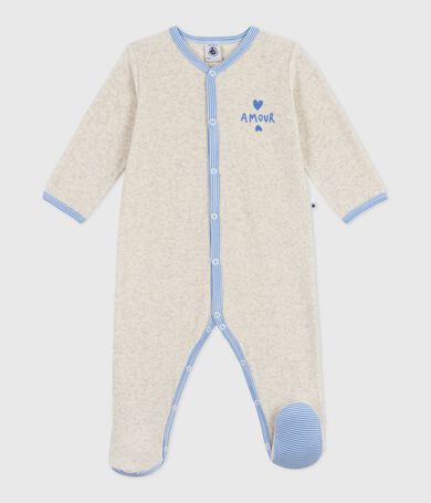 Pijama de terciopelo liso para beb&eacute;