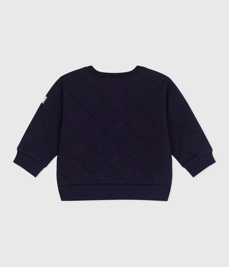 C&aacute;rdigan de algod&oacute;n grueso liso para beb&eacute; azul