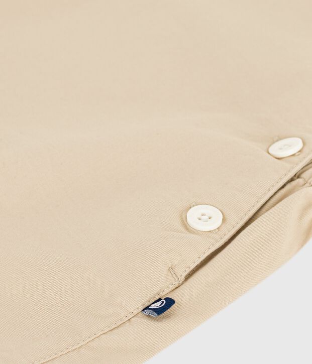 Peto corto y liso de sarga para beb&eacute; beige