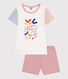 Pijama infantil corto y liso de algodón