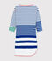 Vestido reedición Hyères de mujer blanco LAIT/azul SURF