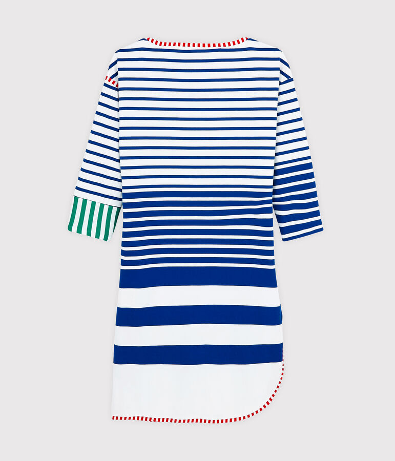 Vestido reedici&oacute;n Hy&egrave;res de mujer blanco/azul