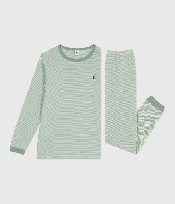 Pijama infantil de algodón a rayas SAULE/ MARSHMALLOW