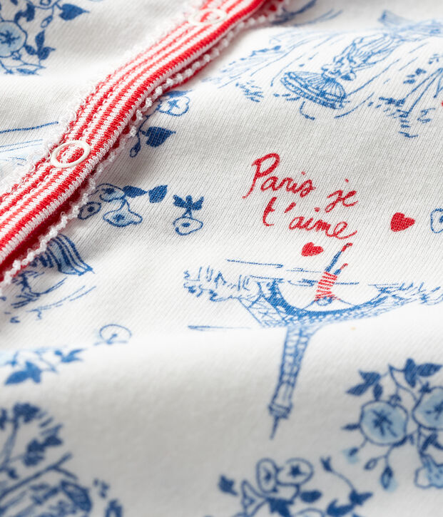 Pijama de punto para beb&eacute; blanco/multicolor