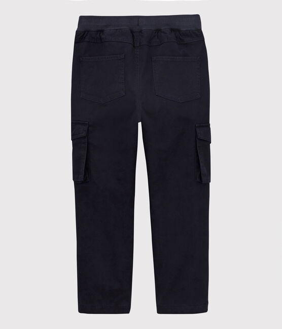 Pantalón de corte normal de gabardina de niño azul SMOKING