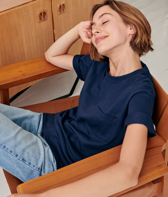 Camiseta unisex azul SMOKING