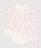 Vestido de muletón con body integrado para bebé blanco MARSHMALLOW/rojo PEPS