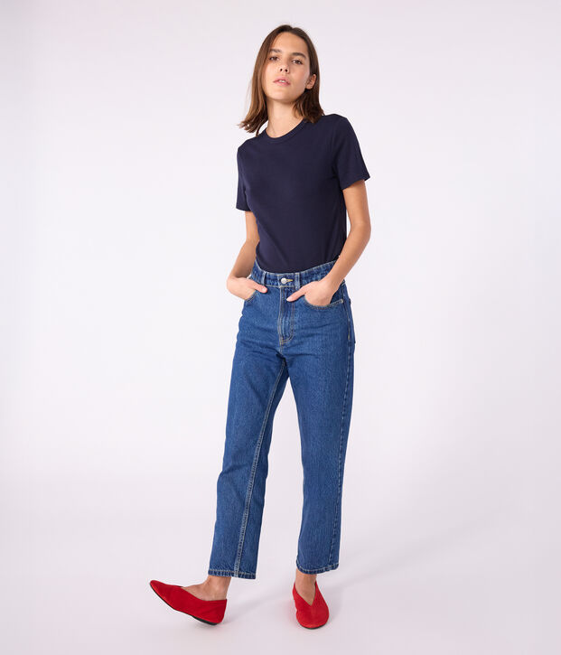 Camiseta Iconique de manga corta de punto liso para mujer SMOKING