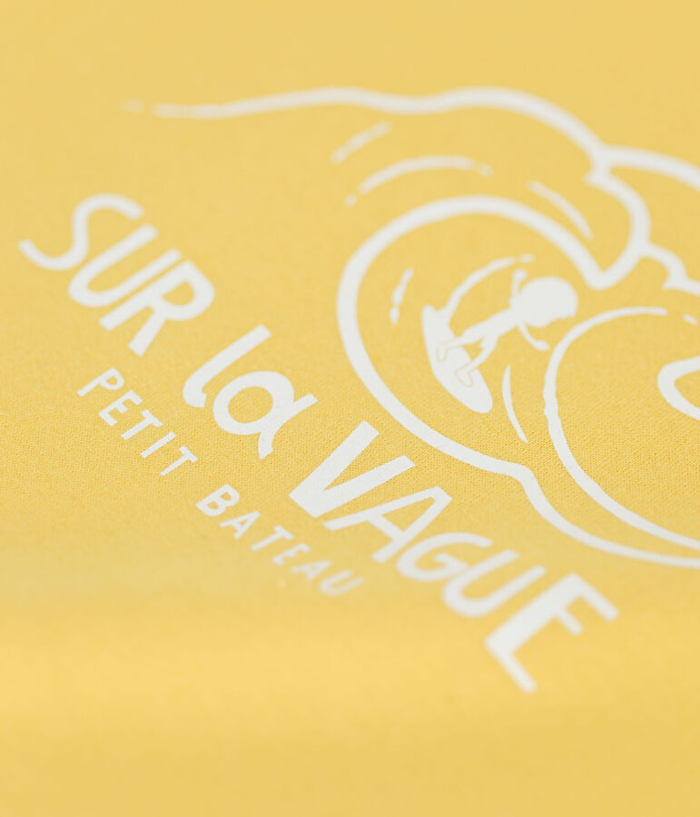 Camiseta de manga corta de algod&oacute;n de ni&ntilde;o amarillo