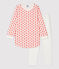 Camisón de flores con estampado de flores gráficos de niña de algodón orgánico blanco MARSHMALLOW/ SPICY