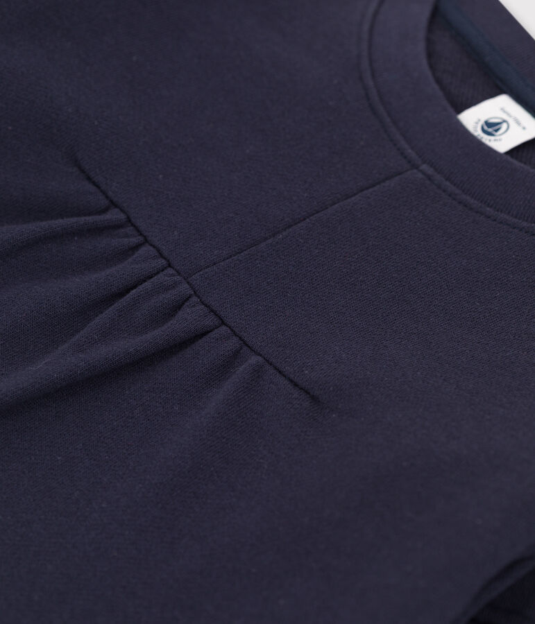 Vestido de manga larga de mulet&oacute;n de ni&ntilde;a azul