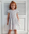Vestido infantil de algodón de manga corta con flores blanco MARSHMALLOW/blanco MULTICO