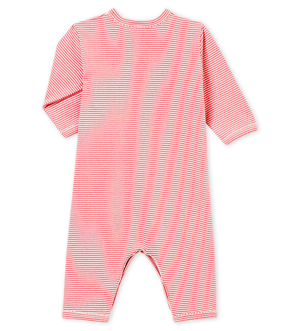 Pelele sin pies y babero para bebé niña rosa CHEEK/blanco MARSHMALLOW