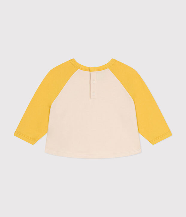 Sudadera de mulet&oacute;n ligero para beb&eacute; crudo/amarillo