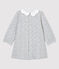 Vestido de muletón de bebé. gris BELUGA/blanco MULTICO