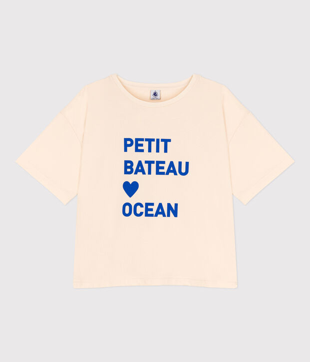 Camiseta La BOXY ancha de algod&oacute;n para mujer crudo