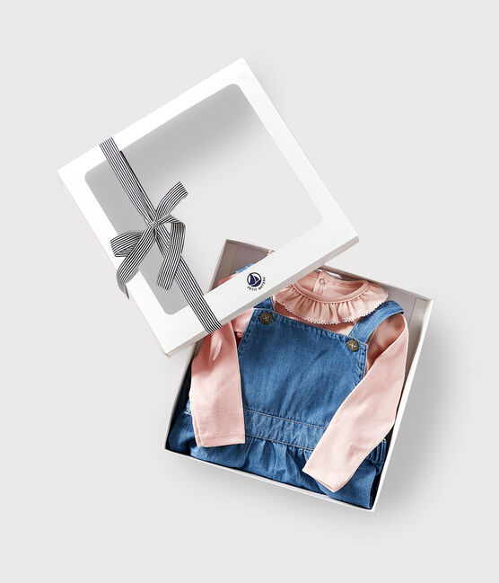 Estuche regalo para bebé con body y vestido variante 1