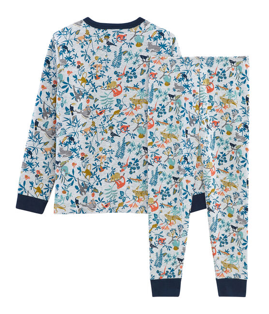 Pijama de punto para niño gris POUSSIERE/blanco MULTICO