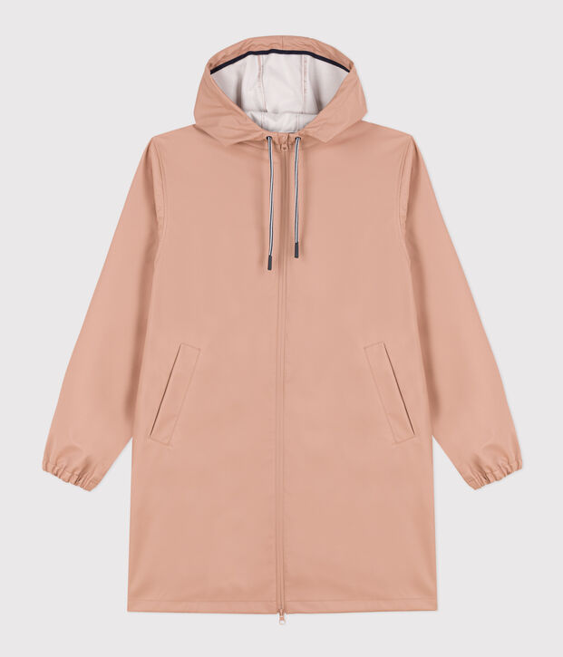 Chubasquero largo y ligero de material reciclado unisex beige