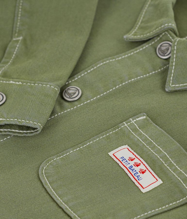 Chaqueta infantil lisa de algod&oacute;n verde OLIVINE